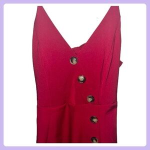 Wine Red Backless Midi Dress